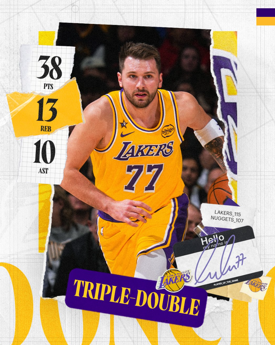 开云体育网页登录-轰38+13+10创纪录！湖蜜高呼东契奇世界最强 詹姆斯：向他致敬